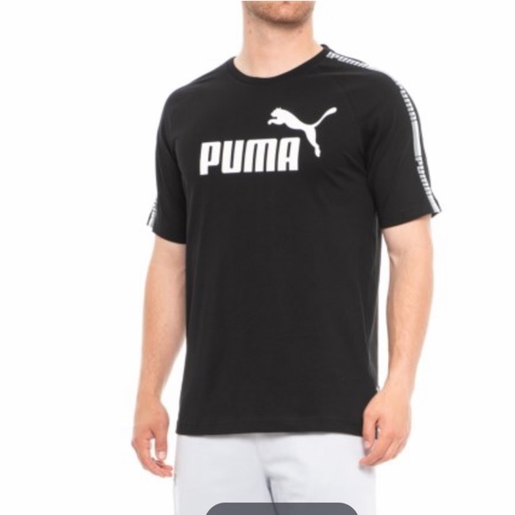 Puma Tape Logo T-Shirt - Short Sleeve - Picture 1 of 11